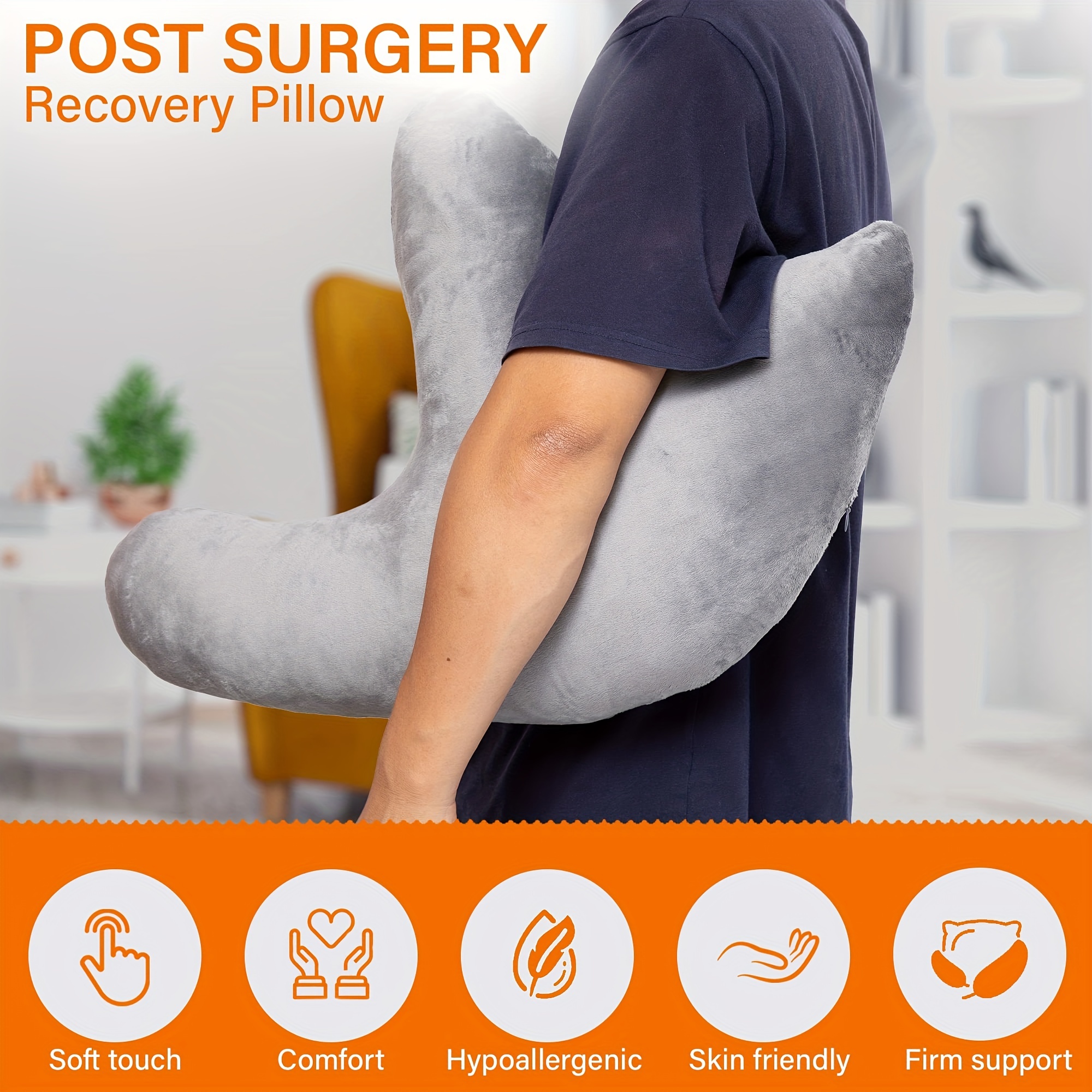 Post Shoulder Surgery Pillow, Rotator Cuff Pillow, Shoulder Pillow for  Shoulder Pain Side Sleeper, Arm Pillow for Adults After Surgery, Shoulder  Pillow with Sling-for Pain Relief Sleeping (Blue) : : Home
