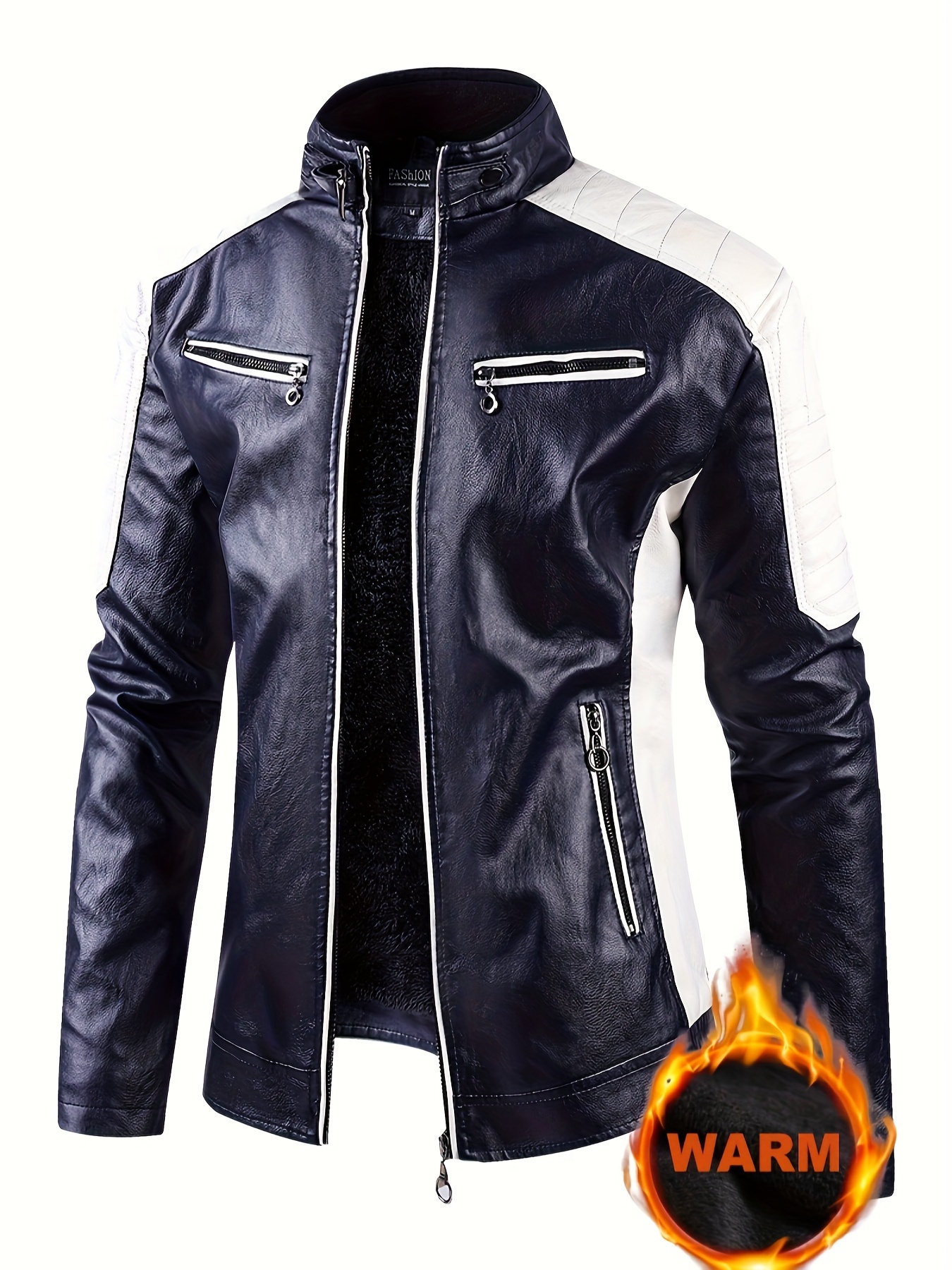 Bikerjacke Lederjacken FÃ¼r Den Winter Herren Freizeit Fleece