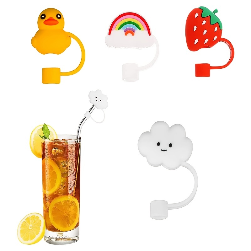 Straw Tips Cover, Straw Covers , Dust-proof Straw Tips Lids For Reusable  Straws, Cloud Shaped Straw Protector, Clouds, Rainbow, Strawberry, Duck  Shaped Straw Covers - Temu