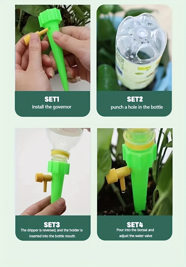 Automatic Watering Device Water Seepage Device Lazy Watering Device for Flower Pots and Plants Water Dripper Watering Device with Automatic Control of Water Dropping Speed, a Set of 10pcs
