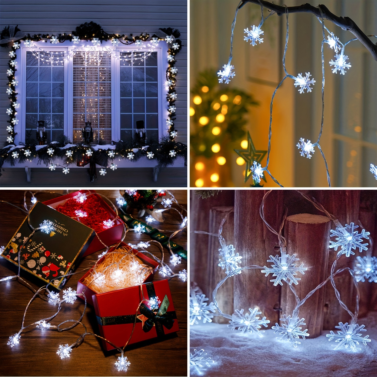 Bangcool Guirlande lumineuse décorative à LED de flocon de neige de Noël  avec télécommande 