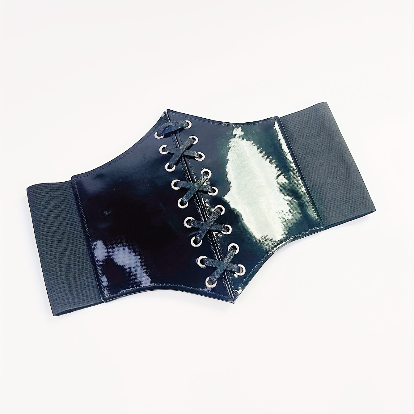 Gothic Bowknot Lace Belt Black Elastic Wide Corset Waistband - Temu