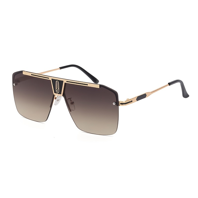New Style Rimless Luxury Square Man Sunglasses Fashion Tide - Temu