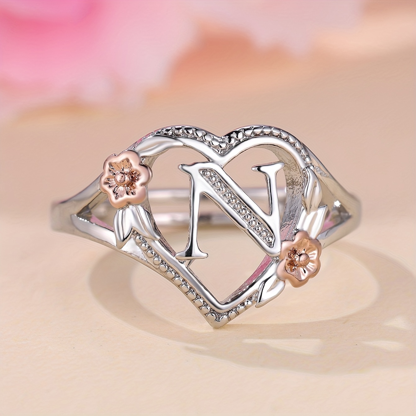 Cute And Simple Ring K Letter Carved Flowers Leaves 14k Gold Plated Special  Jewelry For Daily Decor And Casual Dating - Temu