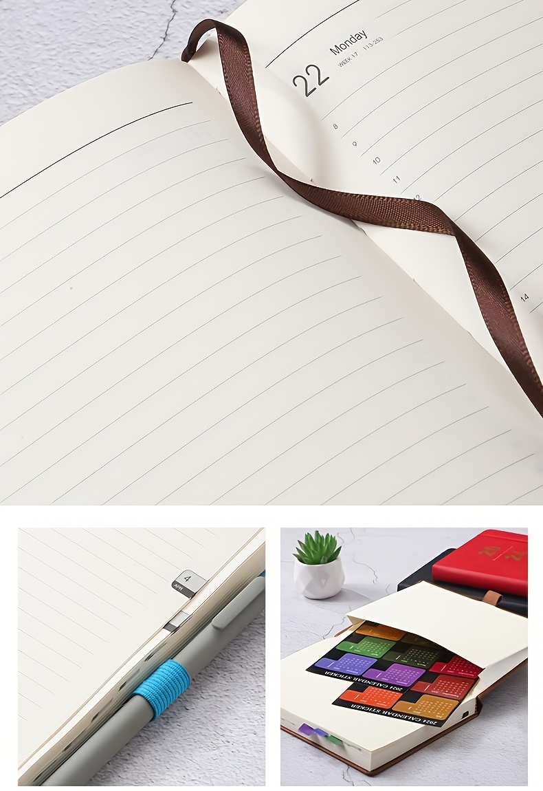 2024 Agenda Book Planner Pen Insert Creative Faux Leather - Temu