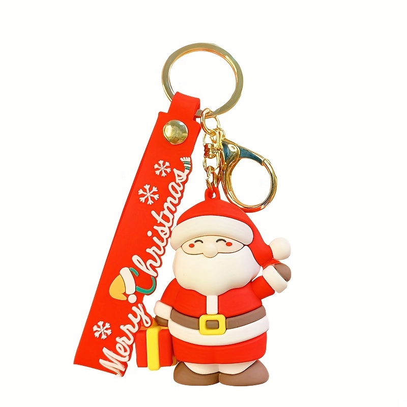 Santa Claus Keychain Elk Car Bag Accessories Snowman - Temu