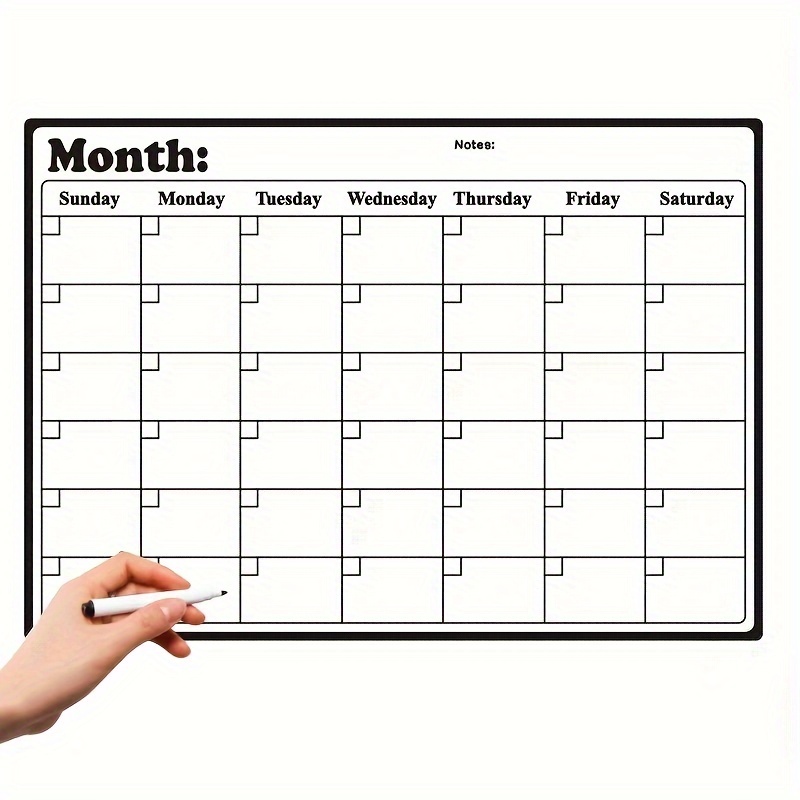 Tableau blanc mensuel de calendrier magnétique - tableau magnétique de  réfrigérateur