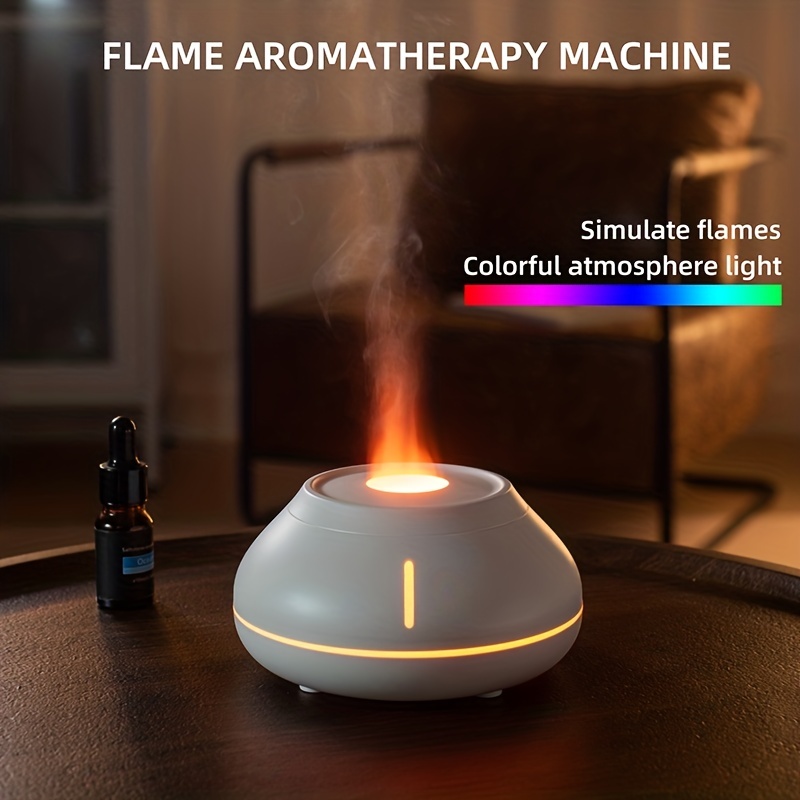 Usb Flame Aromatherapy Humidifiers Diffusers With Colored - Temu