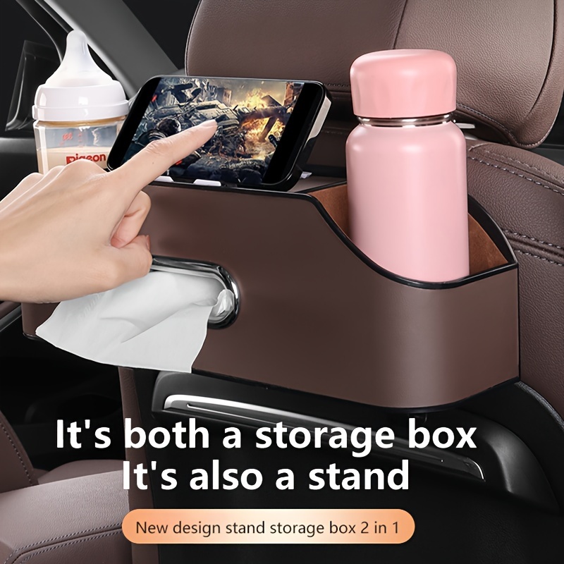Moxeupon Rücksitz-Getränkehalter für Auto,Auto-Aufbewahrungshalter mit  Getränkehaltern - Taschentuchbox und Aufbewahrungsbox, Auto-Organisation  für