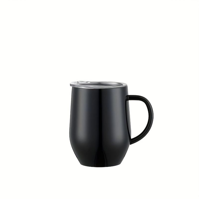 The Clean Hydration MUG12001 12 oz Insulated Stainless Steel Coffee Mug Cup with Ceramic Inner Coating & No Metal Taste - Black