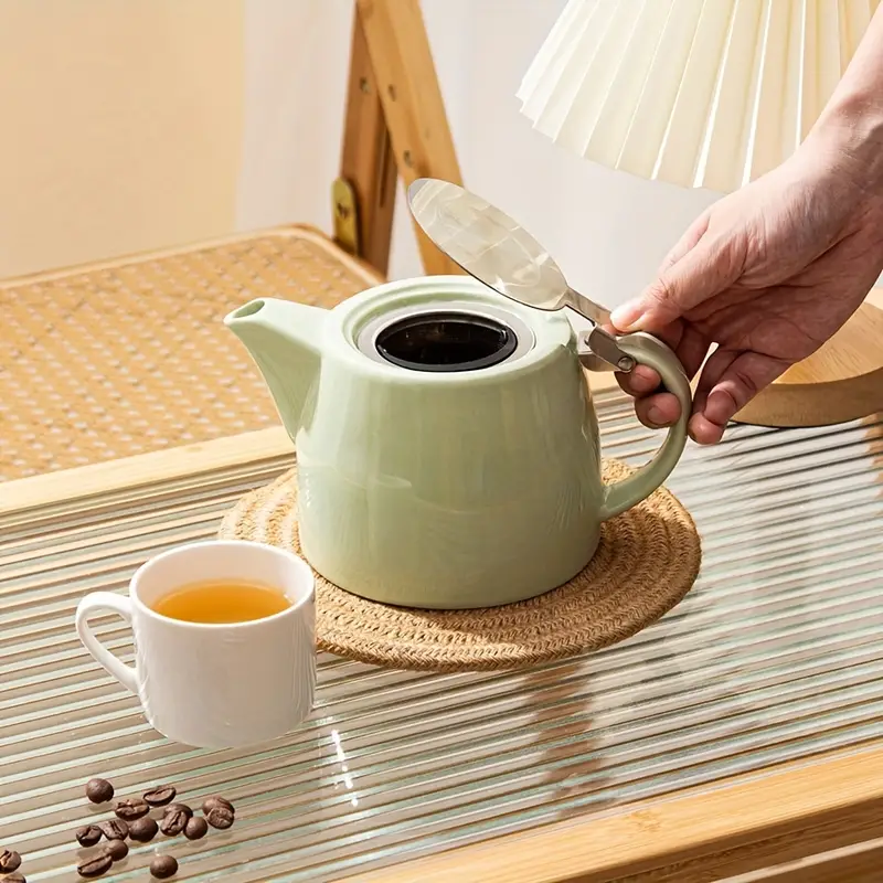 White Porcelain Single Brew Teapot and Teacup