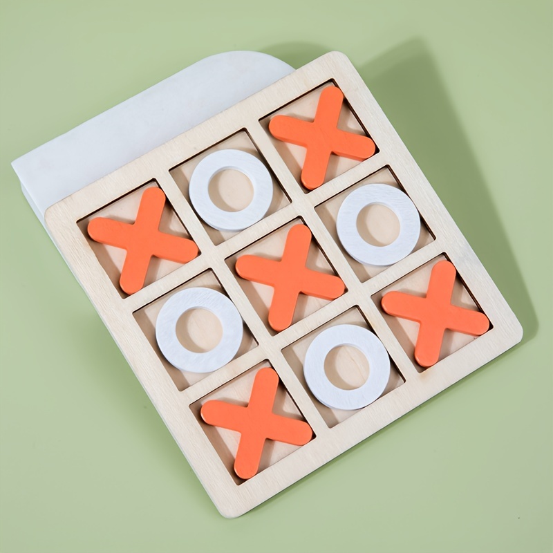 Wooden Tic Tac Toe Board Game XO Chess Parent Child Interaction