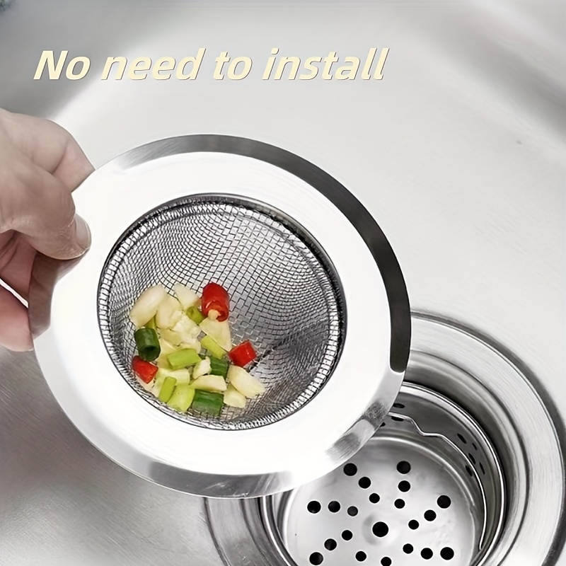 1pc Kitchen Sink Filter, Stainless Steel Slag Net, Vegetable Basin Sink  Filter, Sewer Drain Net, Sink Anti-blockage Net