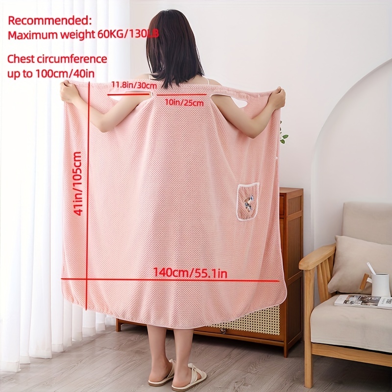Women's Shower Dress Wearable Bath Wrap Towels For Women - Temu