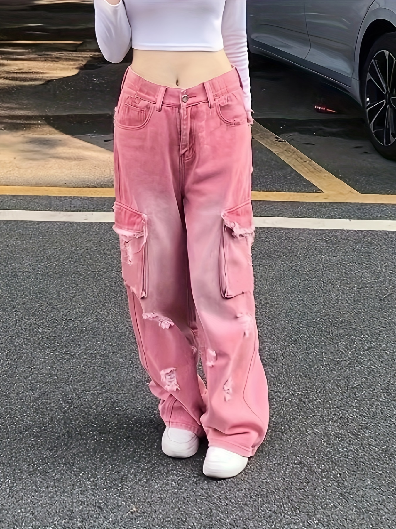 Sanrio Y2K Pants Hello Kitty Cargo Pants Women Streetwear Women