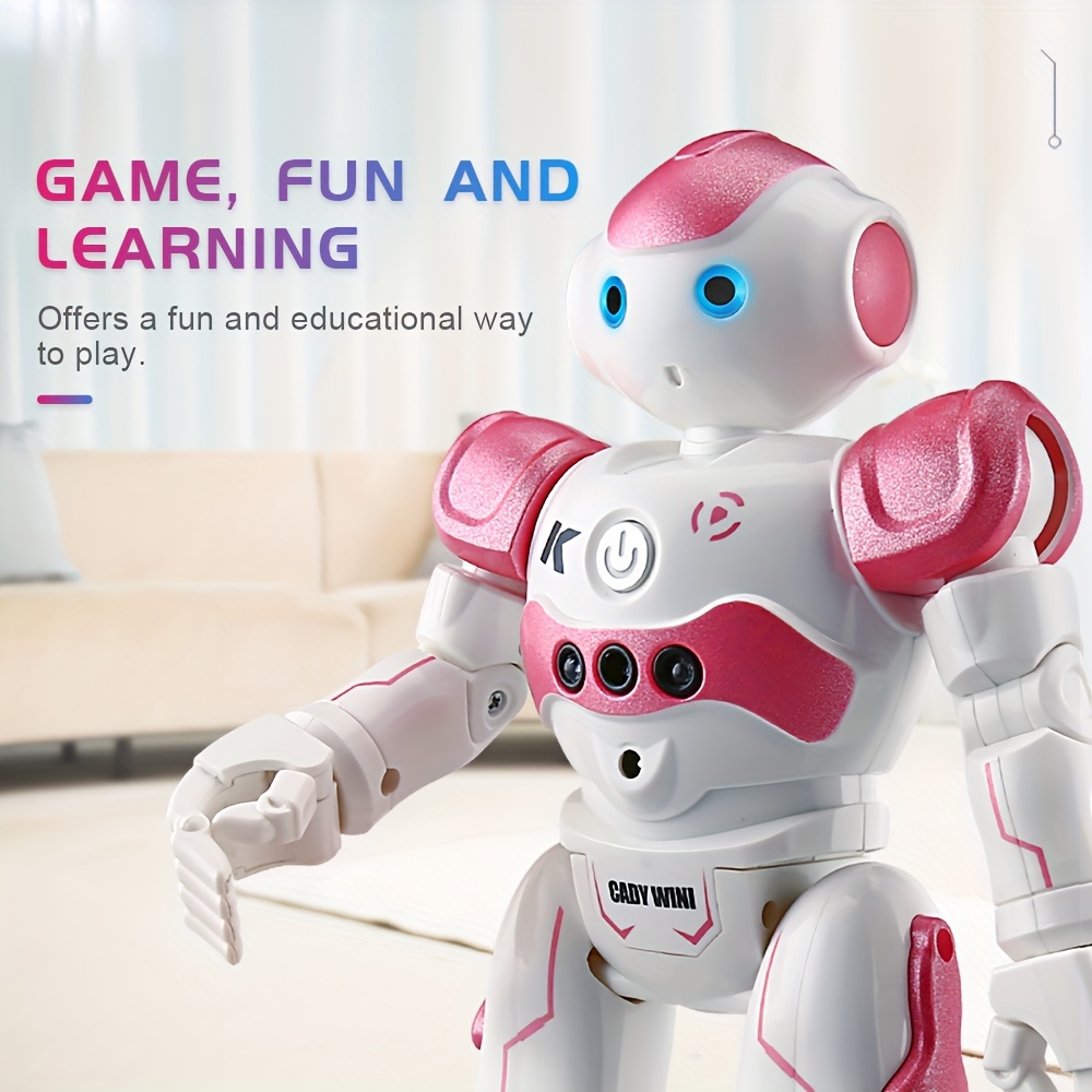 (Blue) Intelligent Programming Gesture Control Robot RC Toy for Children