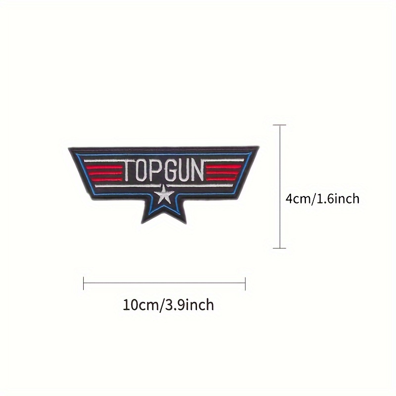 1x Top Gun Patches Embroidered Cloth Badge Applique Iron Sew On