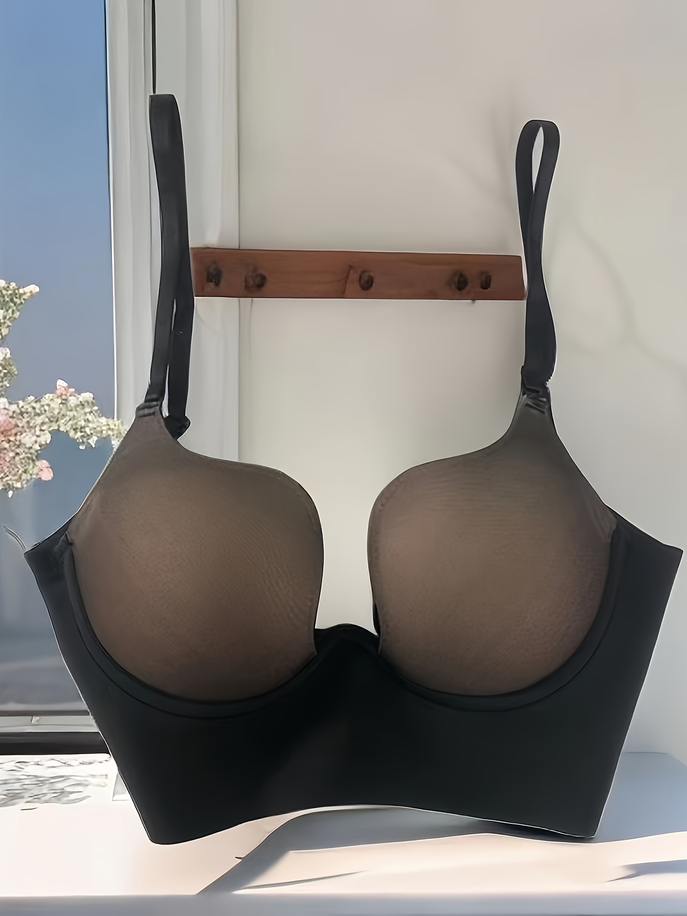 Simple Solid Scoop Bra Comfy Breathable Push Bra Women's - Temu