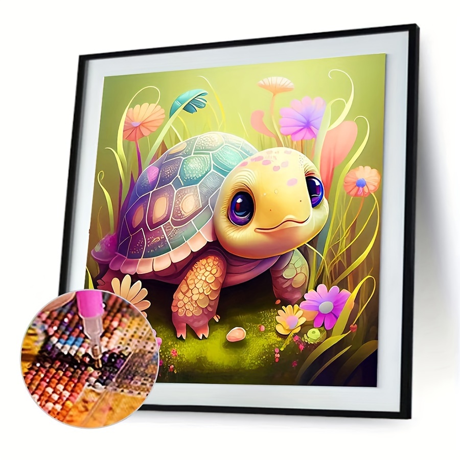 Turtle Swimming Diamond Painting Lovely Fish Design House Portrait Wall  Displays