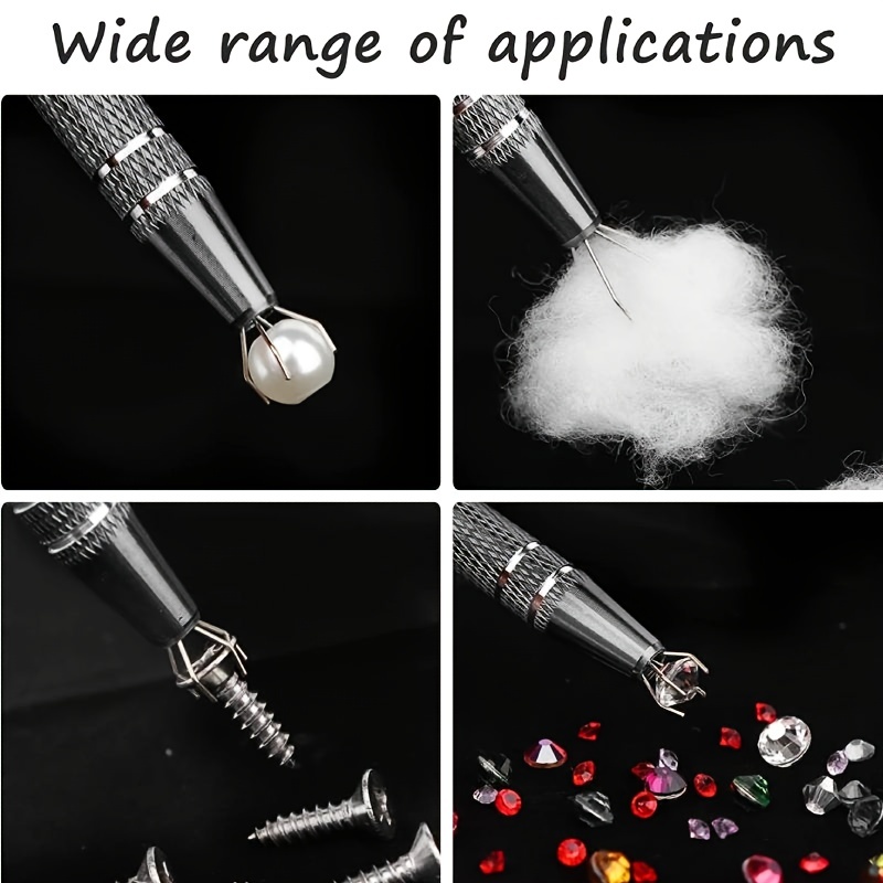 Prong Holder Professional Diamond Holder Pick-Up Tool Stainless Steel 4  Prongs Diamond Claw Tweezers Beads Prong Tweezer - AliExpress