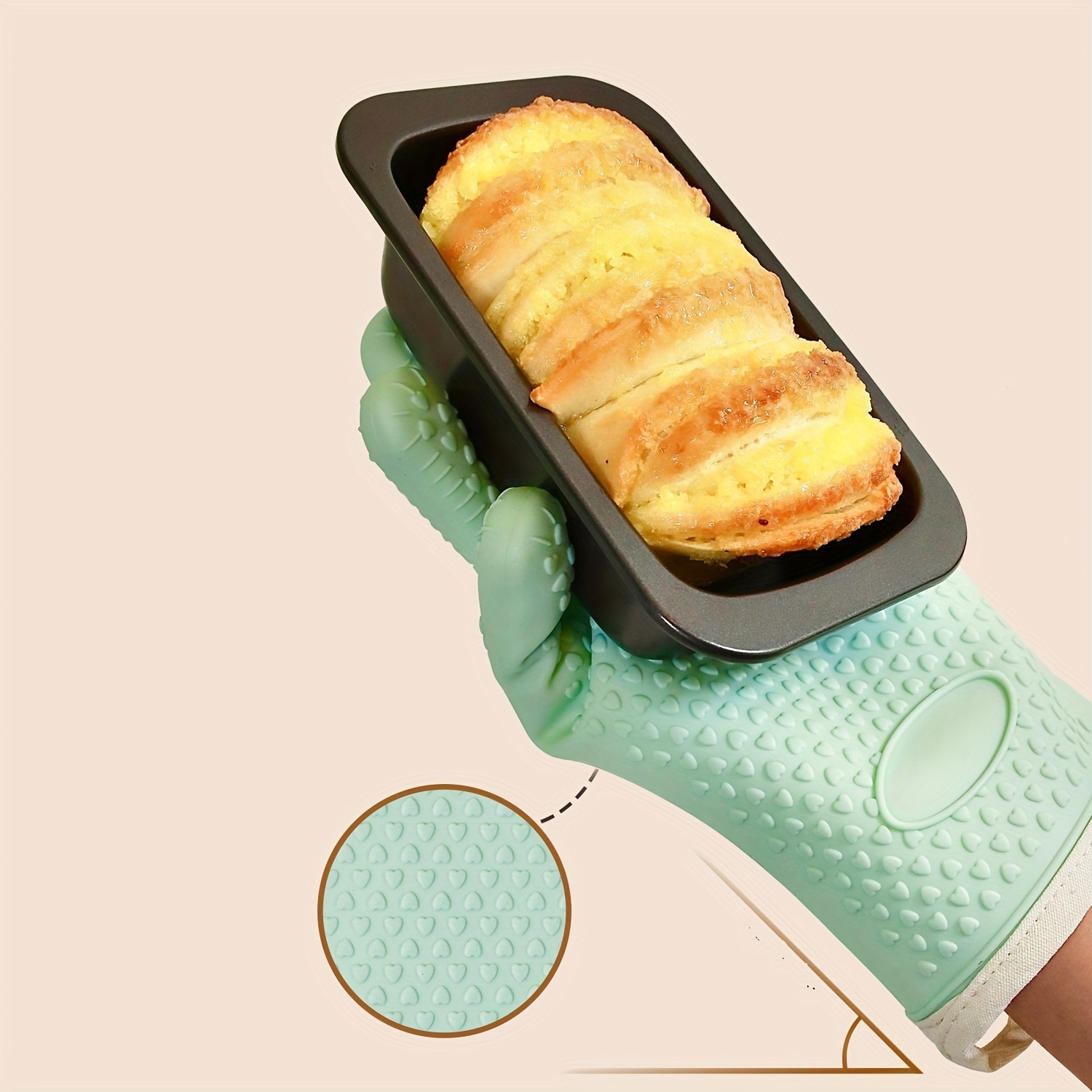 Silicone Oven Mitts Solid Color Heat Resistant Mitts - Temu