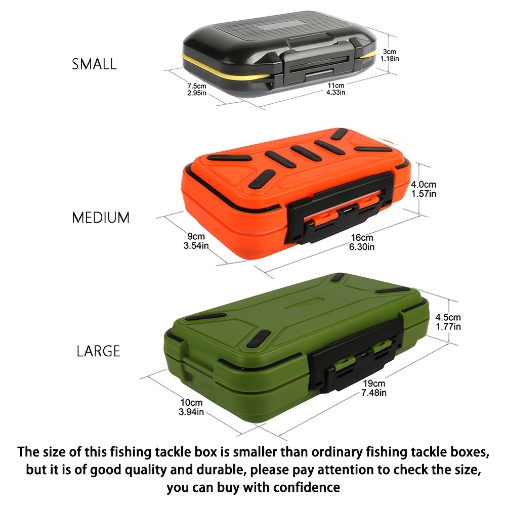 Goture Fishing Box Fishing Tackle Box Organizer Double Sided Plastic Storage Portable Handle Included 44 Compartments Hard Case Medium 12 8 3 Smoke