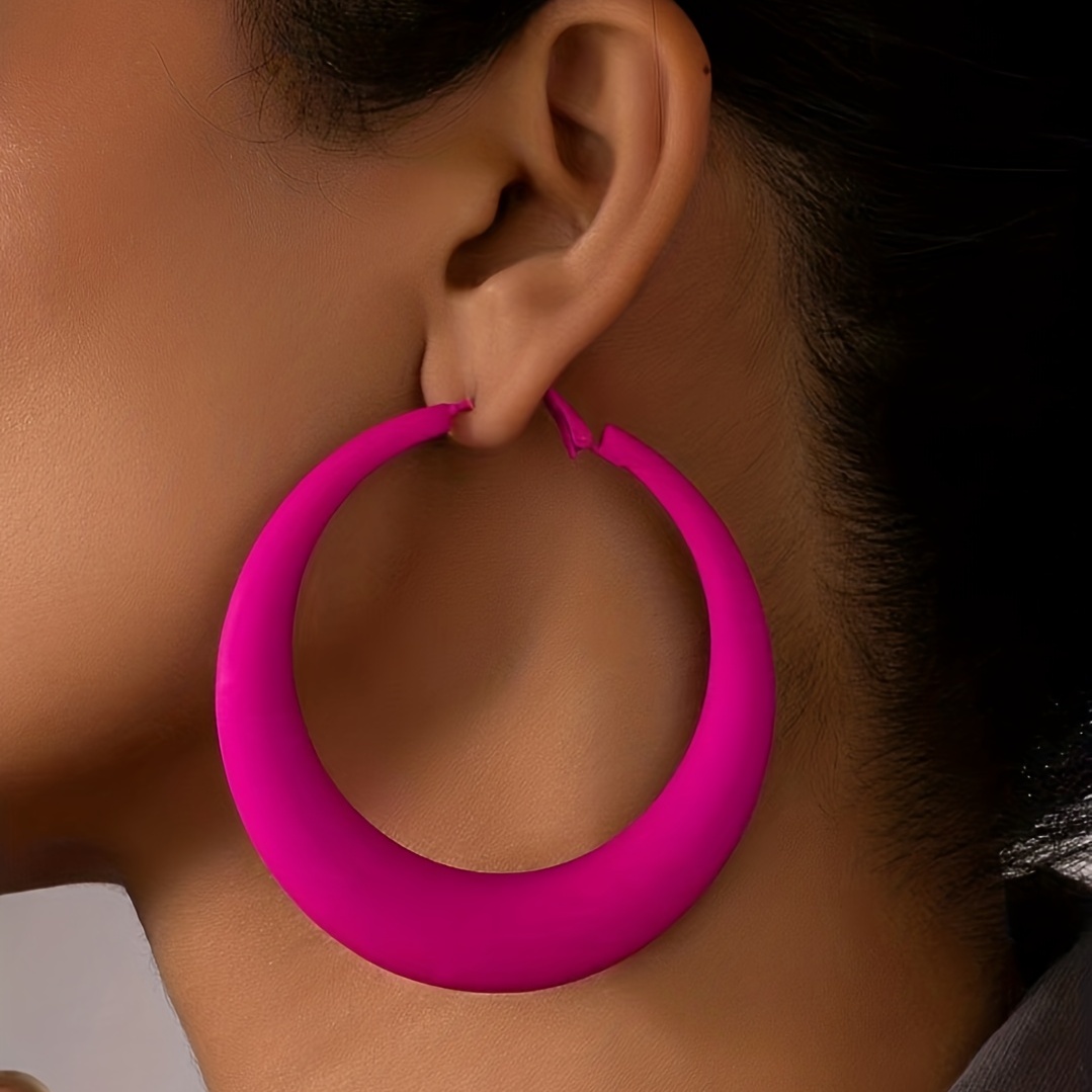 

1 Paire de Boucles D'oreilles Vintage En Vintage, Style Vacances, Aiguille D'oreille En Fer, Élégance Rose À La Mode, Grandes Boucles D'oreilles