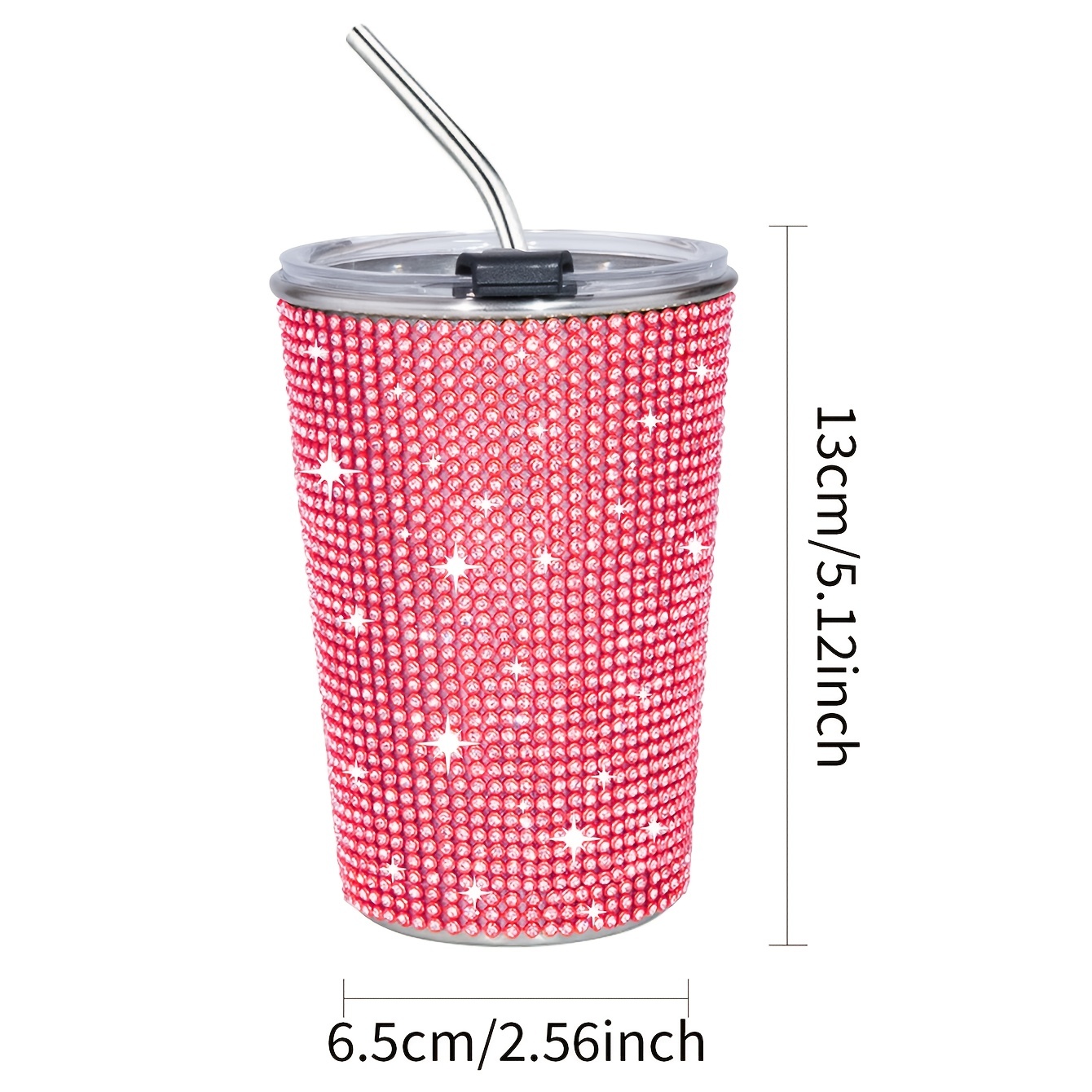 Sparkling Studded Tumbler With Lid Stainless Steel Insulated - Temu