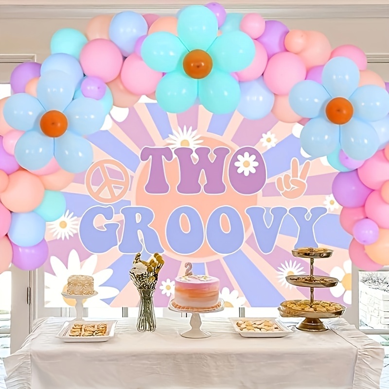 Groovy Hippie Party Backdrop For Bday Party Decorations Photoshoot