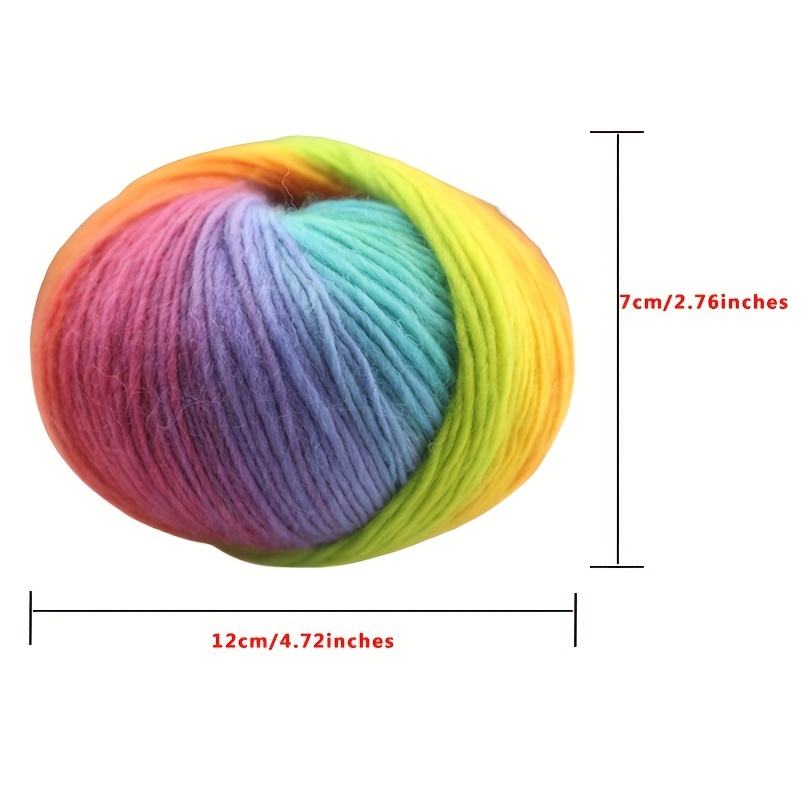 Crochet and Knitting Yarn for Beginners 3x1.76oz Rainbow Yarn for Crocheting