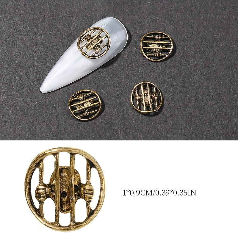 30pcs Halloween Nail Art Charms Retro Skull Accessories