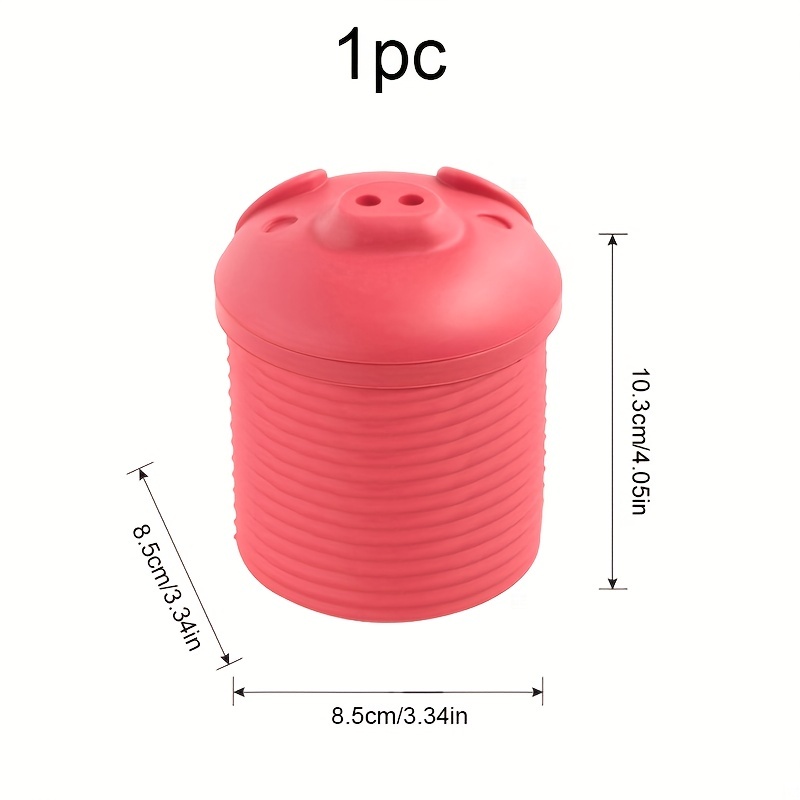 Bacon Bin Grease Holder Pink Pig Shape