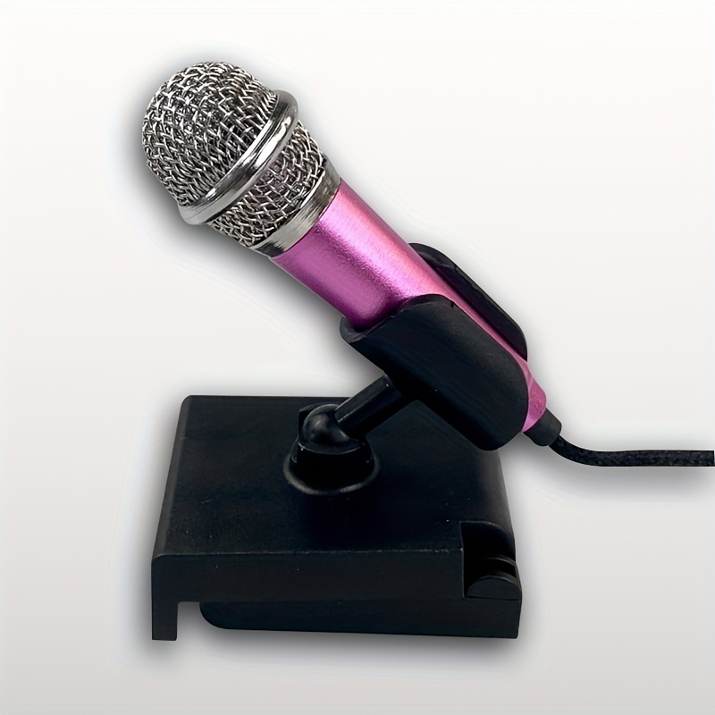 Mini Microphone Rose Rouge + Support Économisez De L'argent - Temu