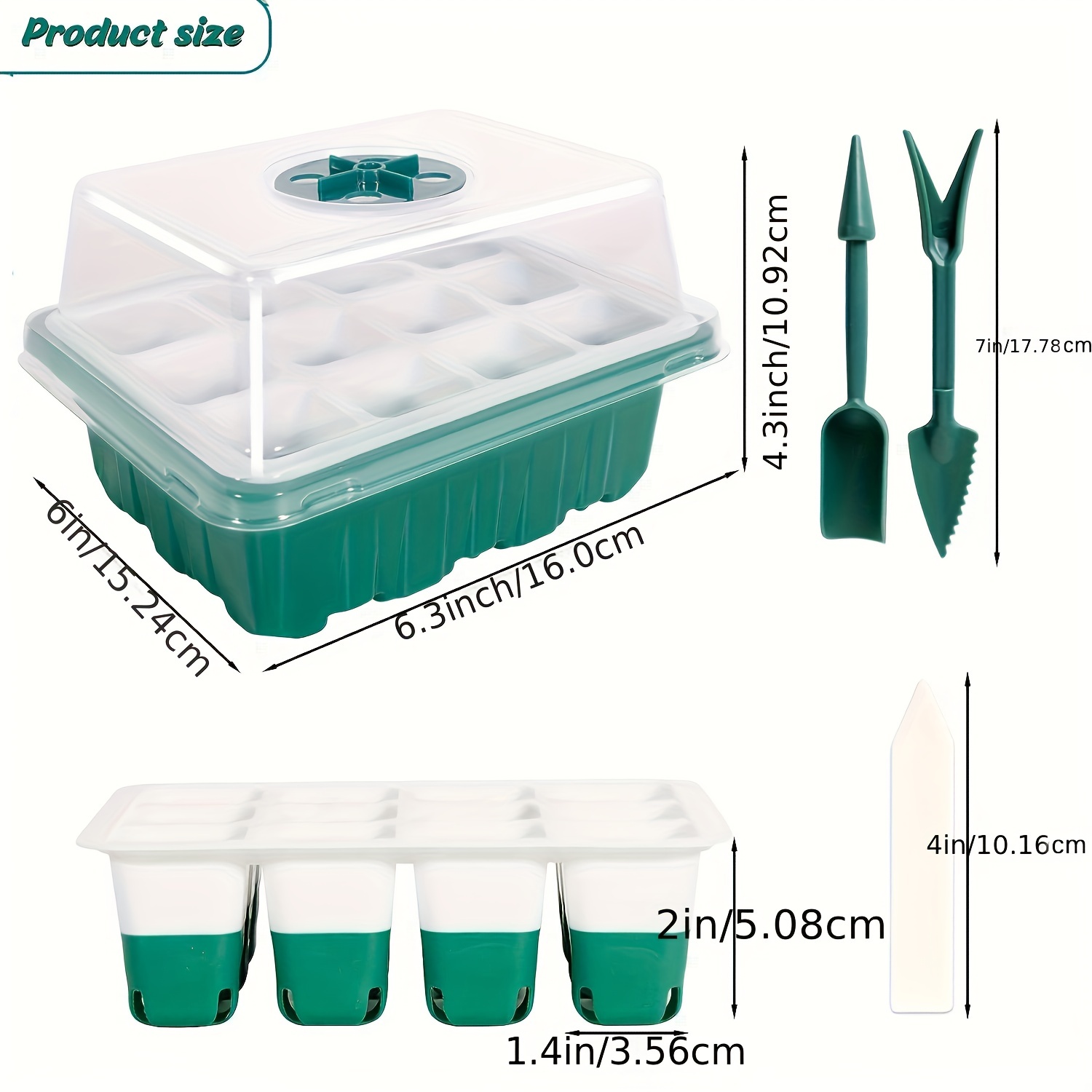 Seed Starter Tray, 5pcs Reusable Seed Starter Kit, Silicone