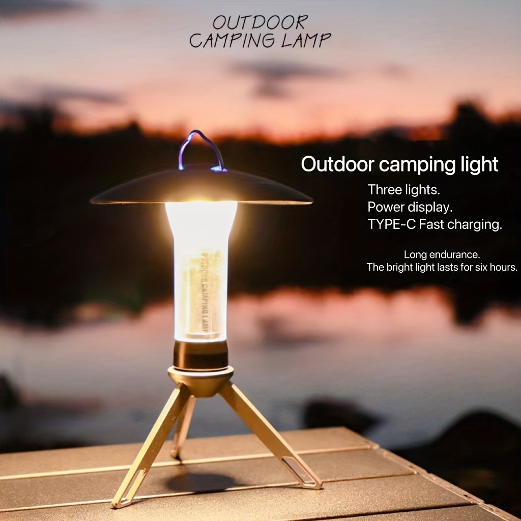 Small Portable Camping Lantern Light Rechargeable Tent Hanging Lamps  Waterproof