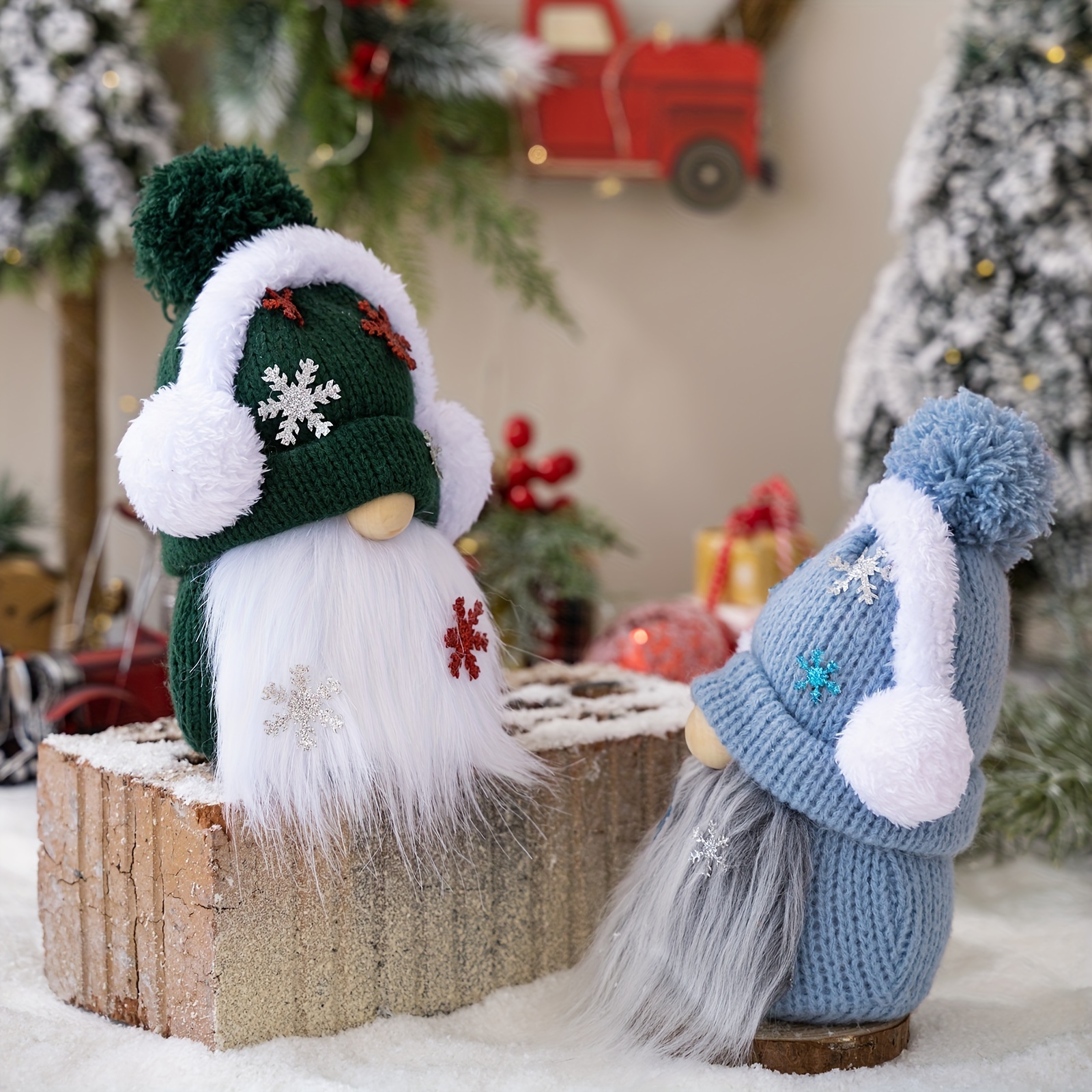 Snow Gnome Christmas Gnome Winter Decor Tiered Tray Decor - Temu