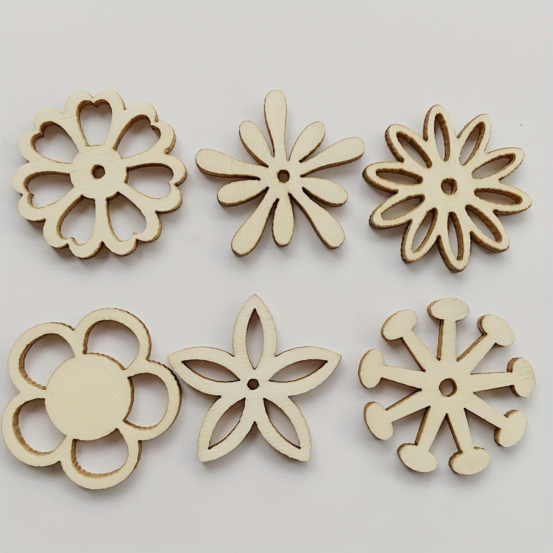 10Pcs Wood DIY Angel Wings Wooden Chips Decorative Embellishments Crafts  Scrapbook Handmade Button Accessories