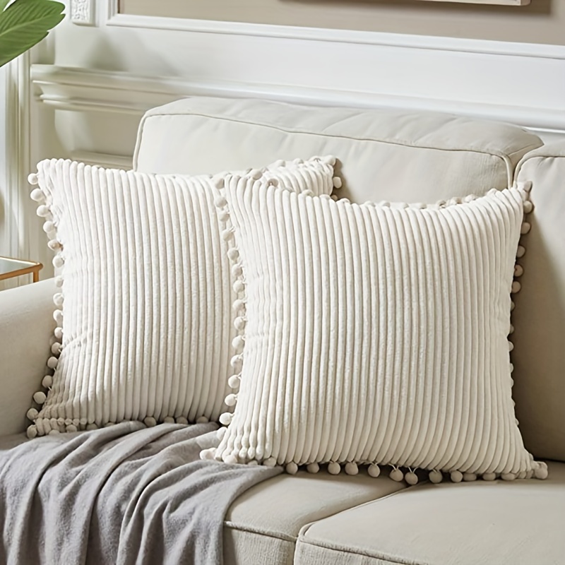 Corduroy Pillow Covers With Splicing Super Soft Couch Pillow Covers  Broadside Striped Decorative Textured Throw Pillows For Cushion Bed  Livingroom, Room Decoration, Aesthetic Room Decor, Home Decoration, House  Decor - Temu