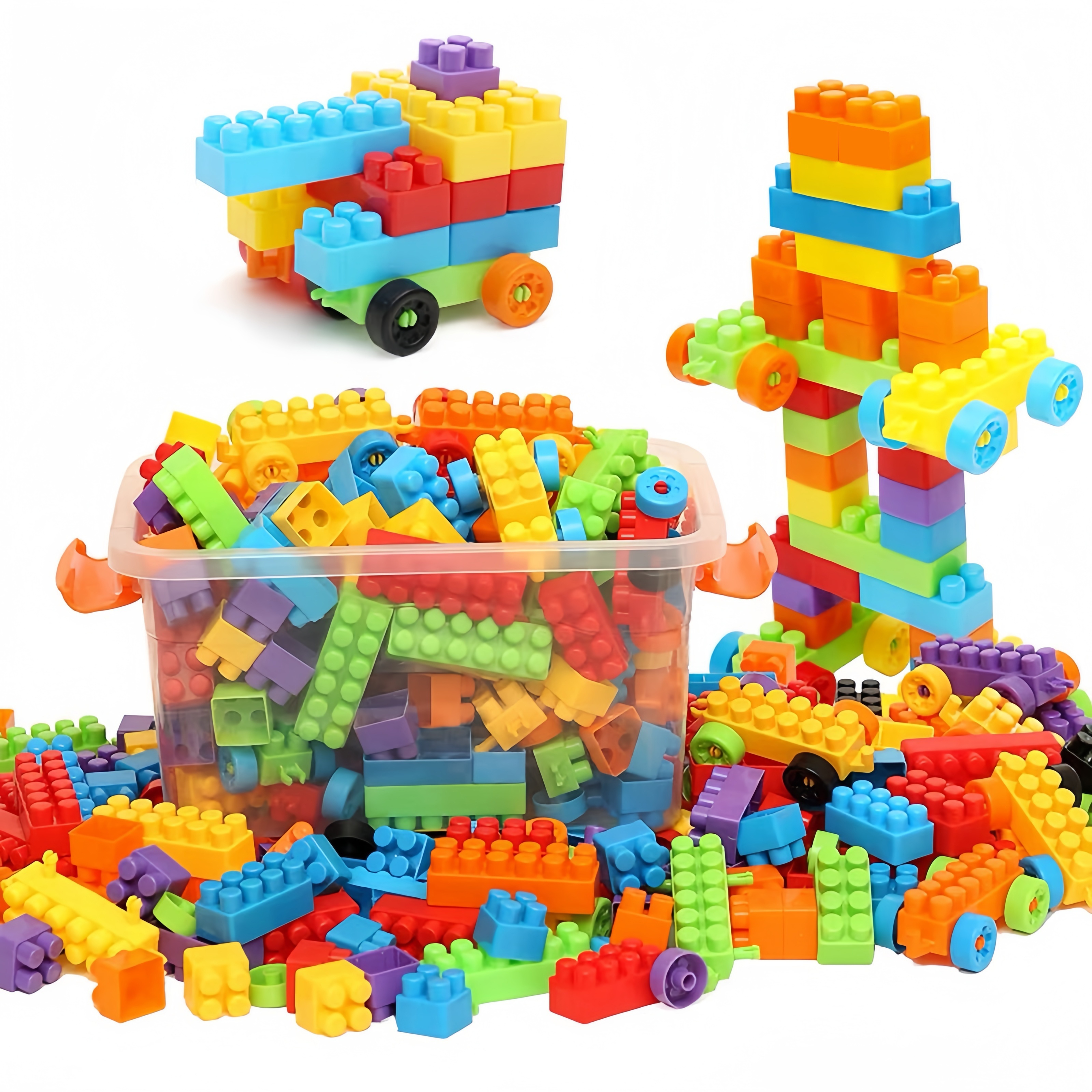 Lot de 140 blocs de construction pour enfants - Jouets éducatifs STEM - 10  couleurs - Jouets de construction pour enfants à partir de 3 ans :  : Jeux et Jouets