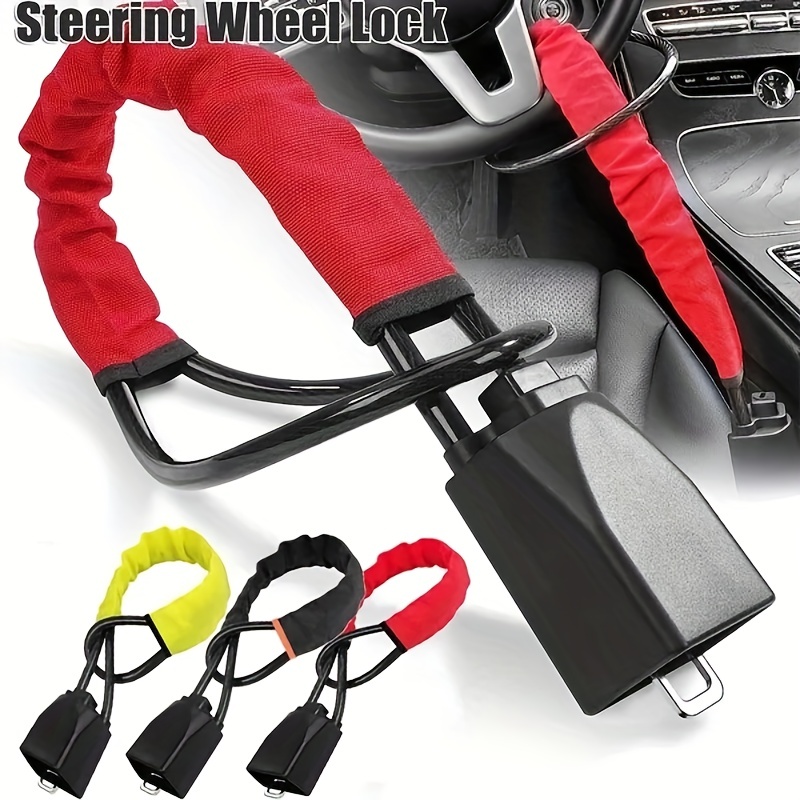 

1pc Steering Wheel Lock, Anti-theft Car Device, Universal Steering Wheel Lock, Suitable For Car, Truck, Suv And Van Safety, Strong And Reliable