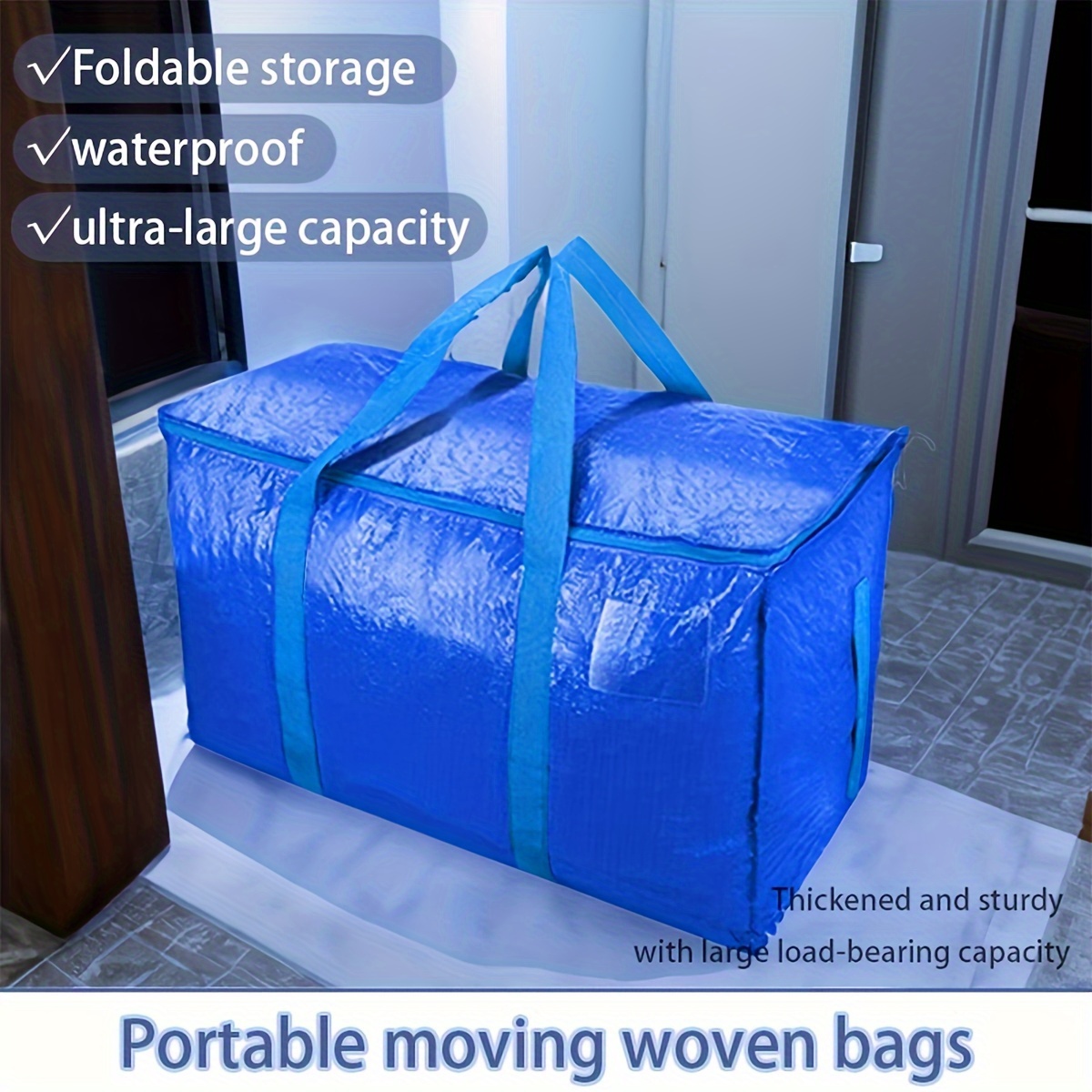 Large Moving Bags With Zippers & Carrying Handles, Heavy-duty