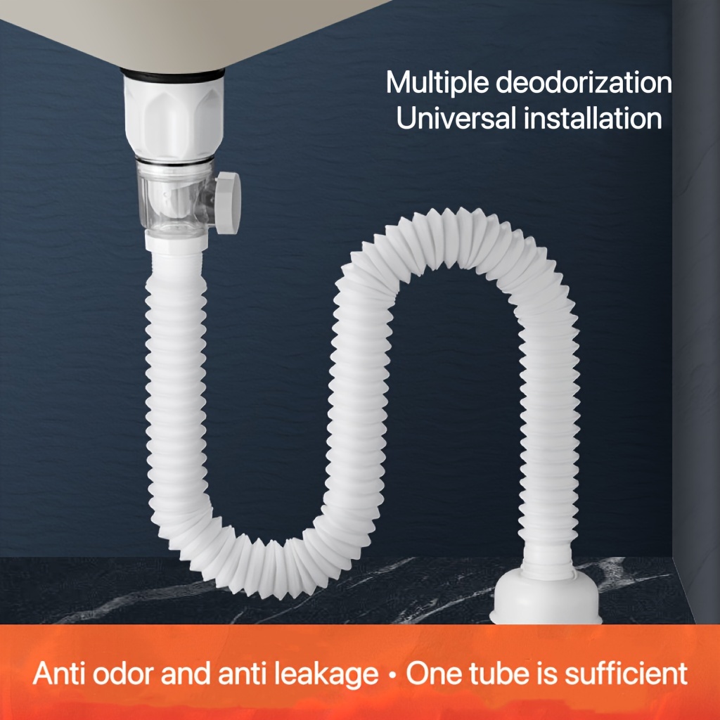 Set Di Tubi Di Scarico Per Lavandino Flessibile Universale Da 1 Pezzo, Tubo  Di Drenaggio Deodorante Retrattile, Installazione Per Lavabo Per Accessori