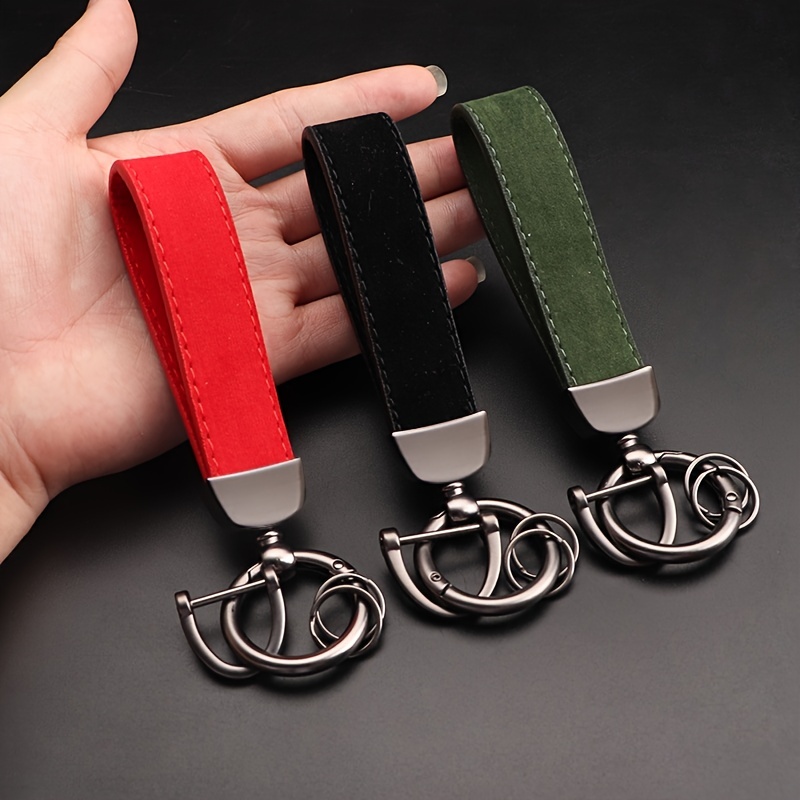 Car Key Chain Luxury Genuine Leather Keychain Pure Color Buckle