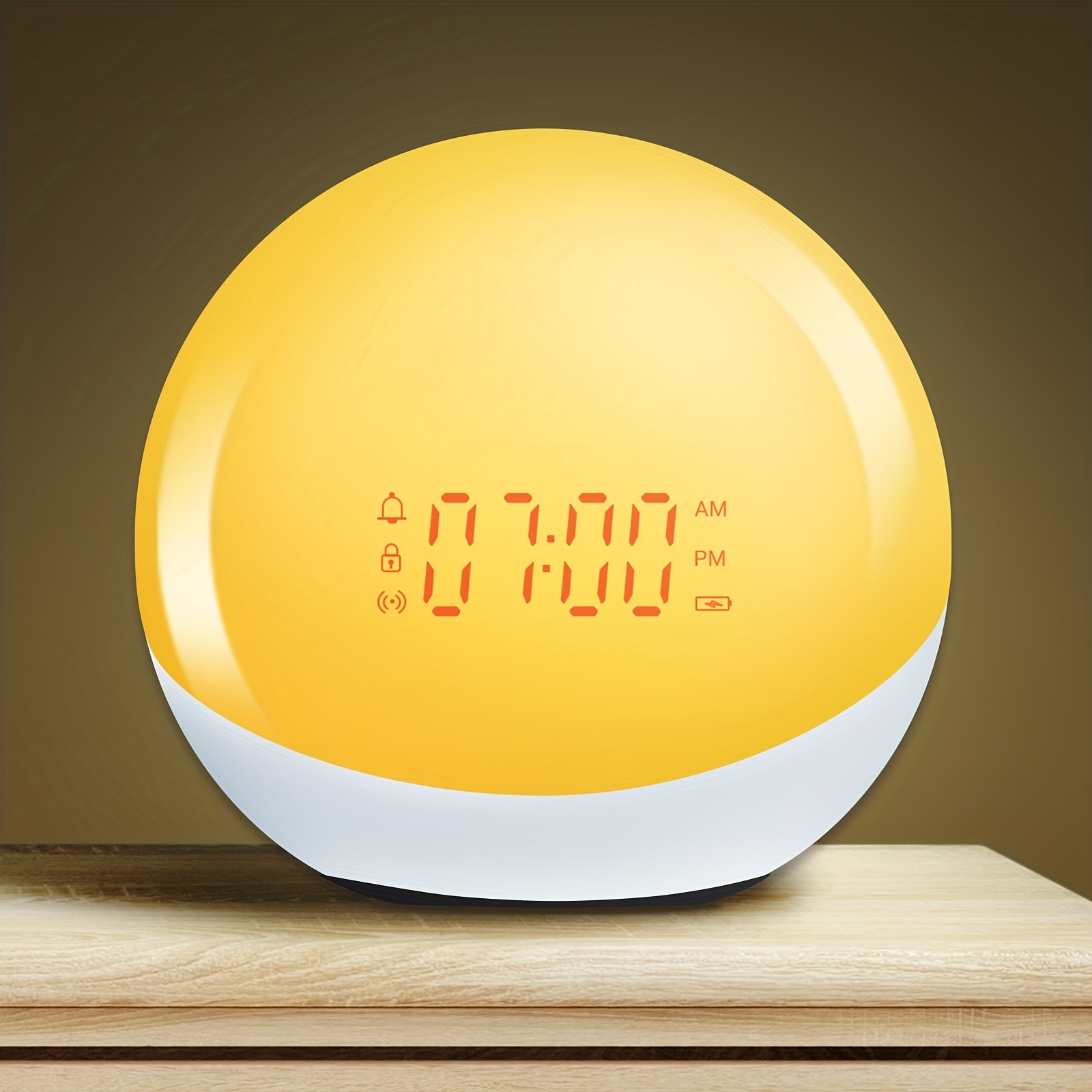 Reloj despertador inteligente de amanecer, máquina de sonido de luz en  forma de G, despertador con luz de despertador gradual para dormitorios