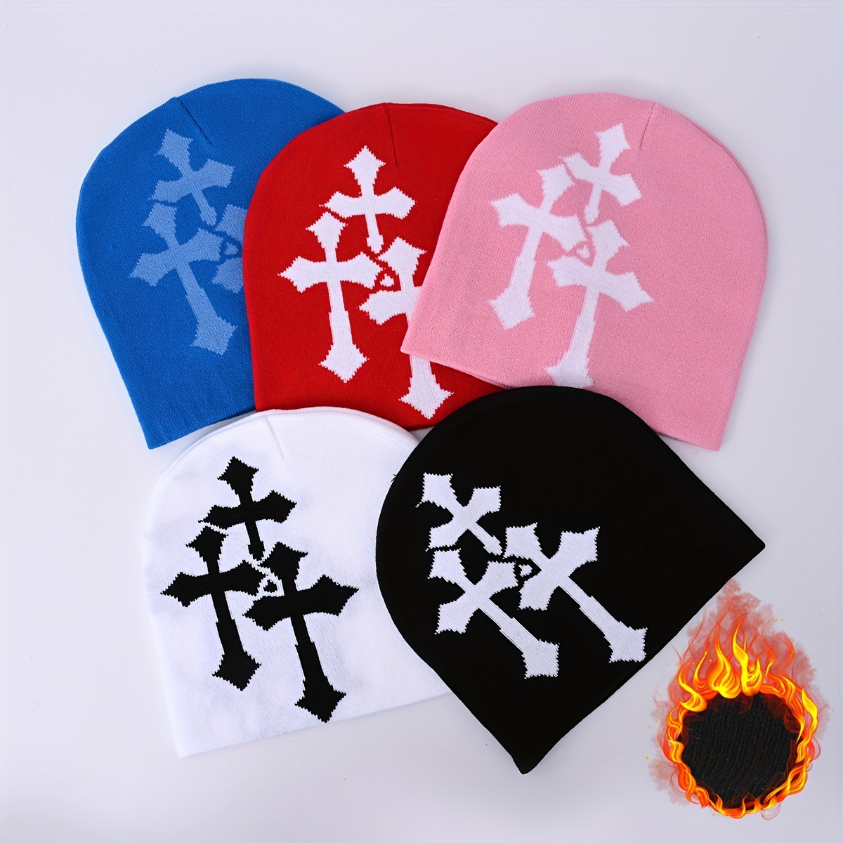 Rosen Kreuz metal logo beanie - その他