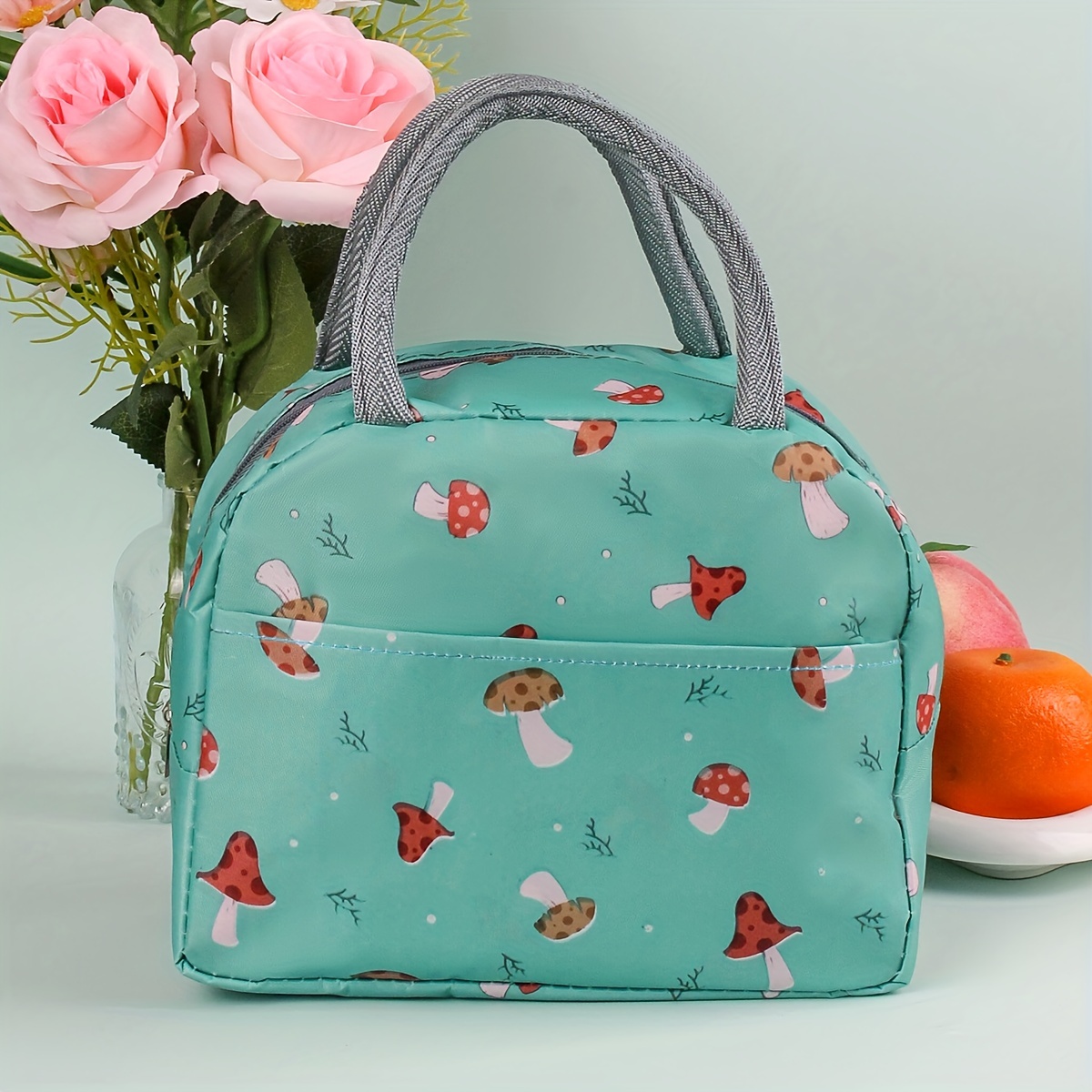 Aesthetic Floral Lunch Box Bag Insulated Bento Pouch - Temu