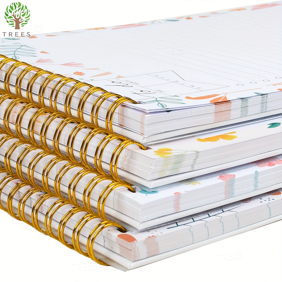 Trees Spiral Undated A5 Daily Weekly Notebook Planner Agenda - Temu