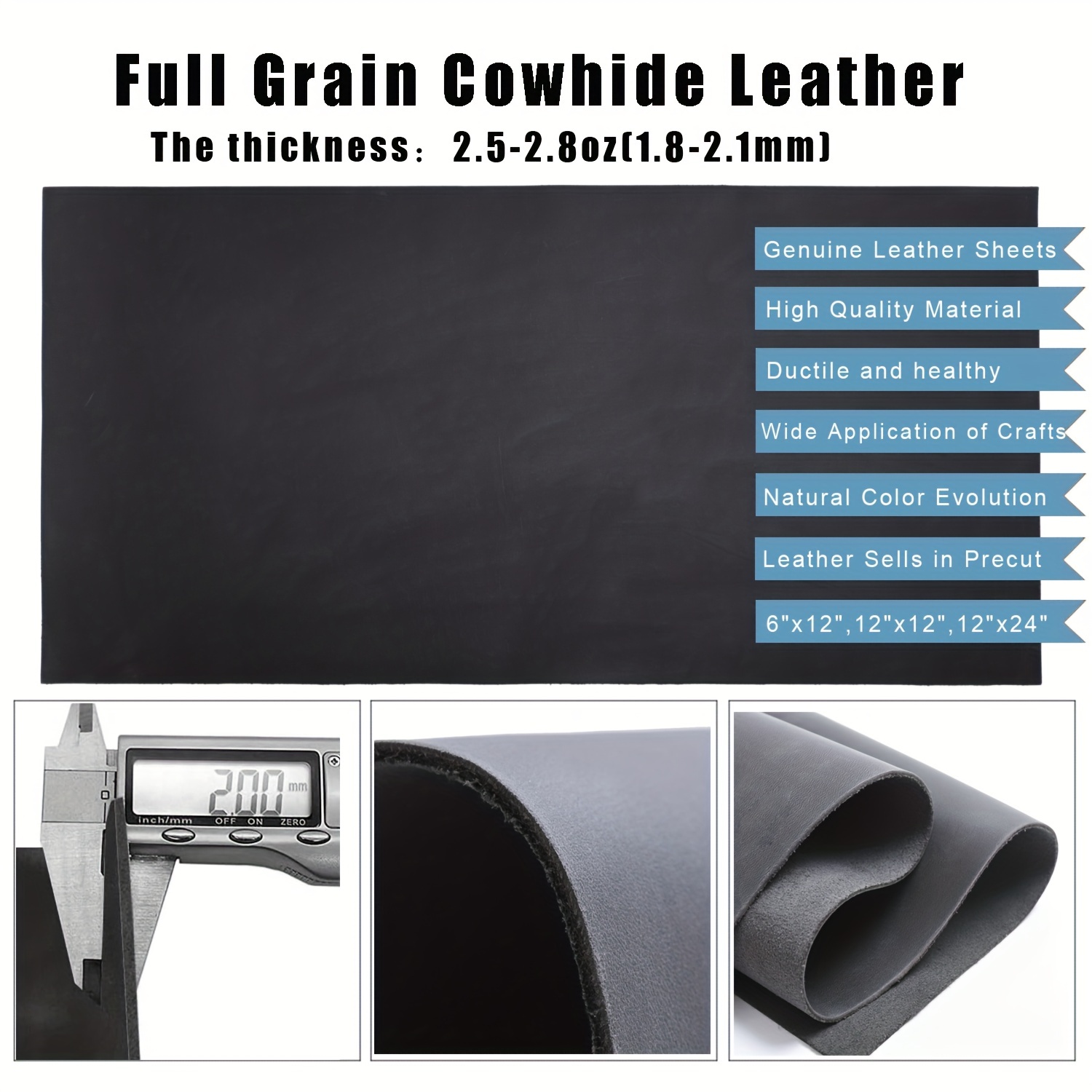 12''X24'' Genuine Leather Sheets for Crafts Full Grain Leather Tooling