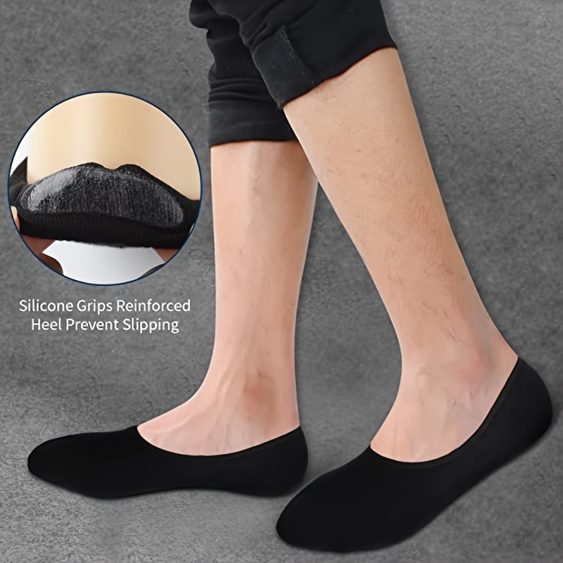 Summer Men Invisible Socks No Show Nonslip Loafer Low Cut Thin Hosiery Boat  Sock