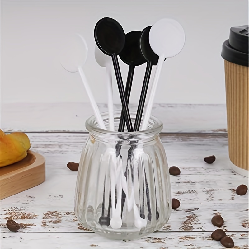 White Cocktail Stirrers - Disposable Round Drink Stirrers For Bar, Wedding,  Baby Shower, Party Diy Decoration - Temu